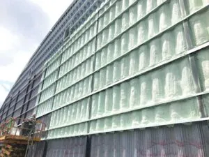 Closed-cell spray polyurethane foam (SPF) applied as continuous insulation (ci) in a commercial facility. 